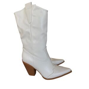 NWOT Princess Polly‎ Cowboy Western Wedding BOOTS WHITE size 9, $90 Retail